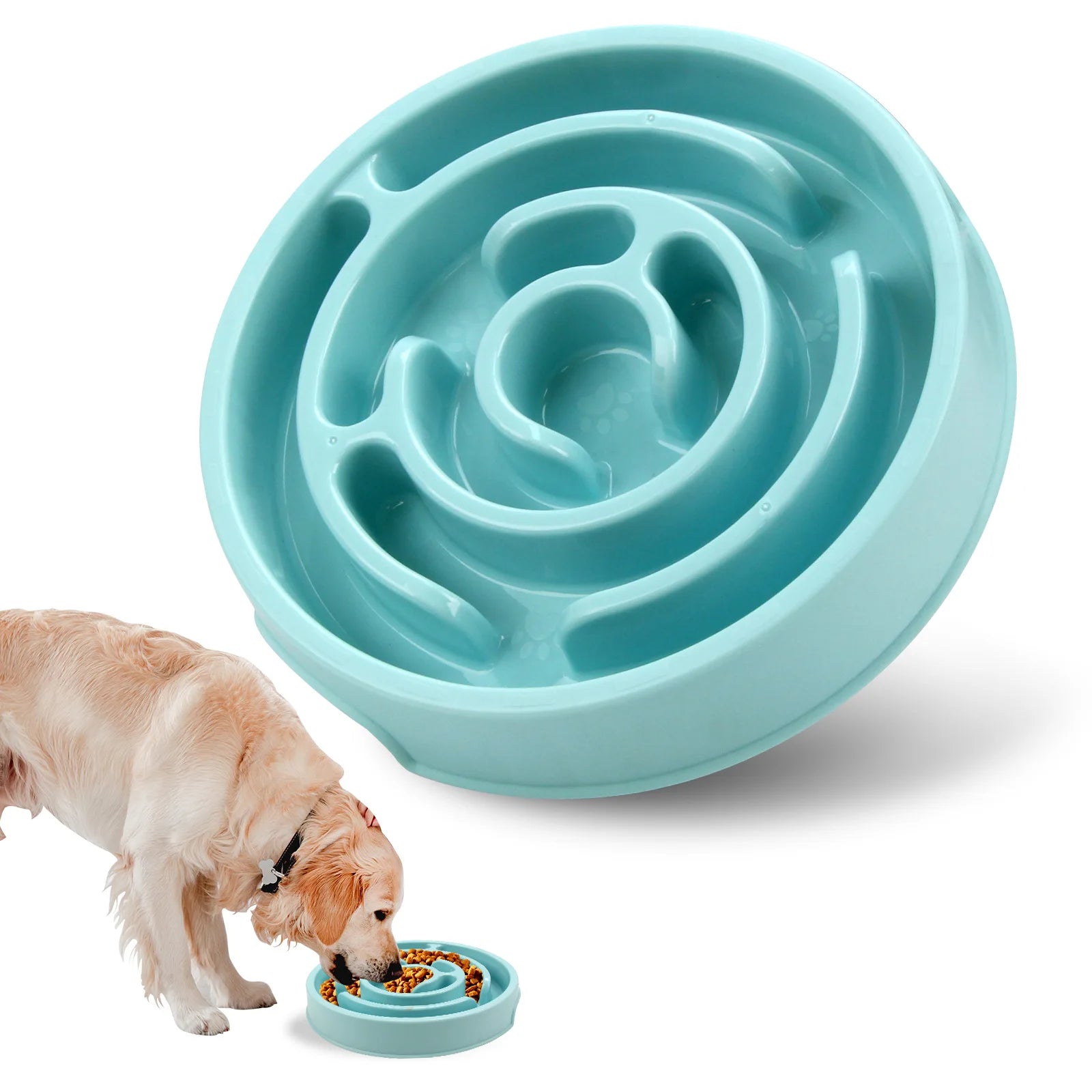 Canine Slow Feeder Dish Non Slip Playful Design Anti Choking Food Bowl Eco Friendly Pet Feeder for All Sized Dogs Puppies