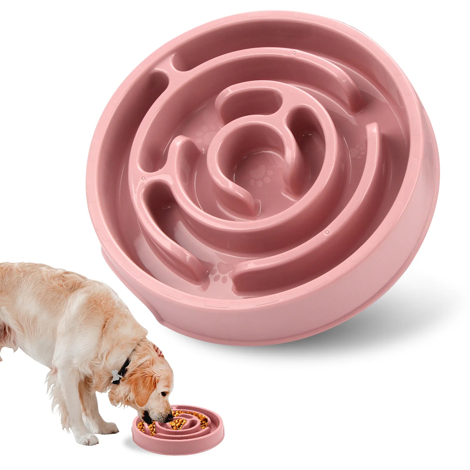 Canine Slow Feeder Dish Non Slip Playful Design Anti Choking Food Bowl Eco Friendly Pet Feeder for All Sized Dogs Puppies