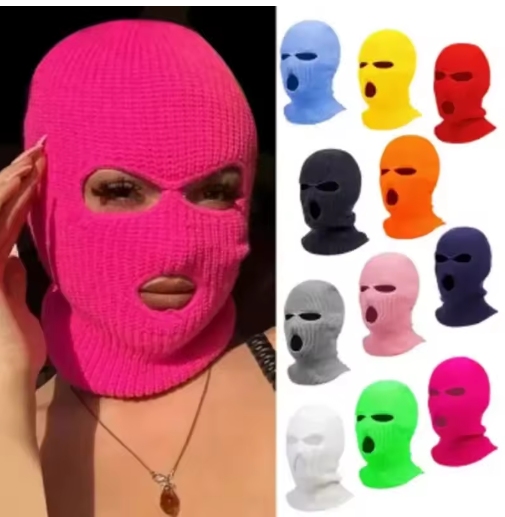 Classic Knit Ski Mask – 3-Hole Balaclava for Men & Women (Multiple Colors)