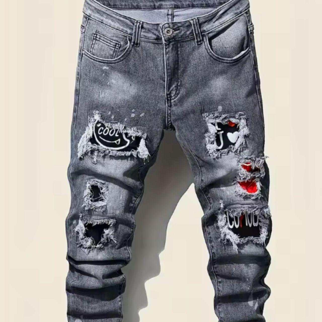 Men's grey black Jeans