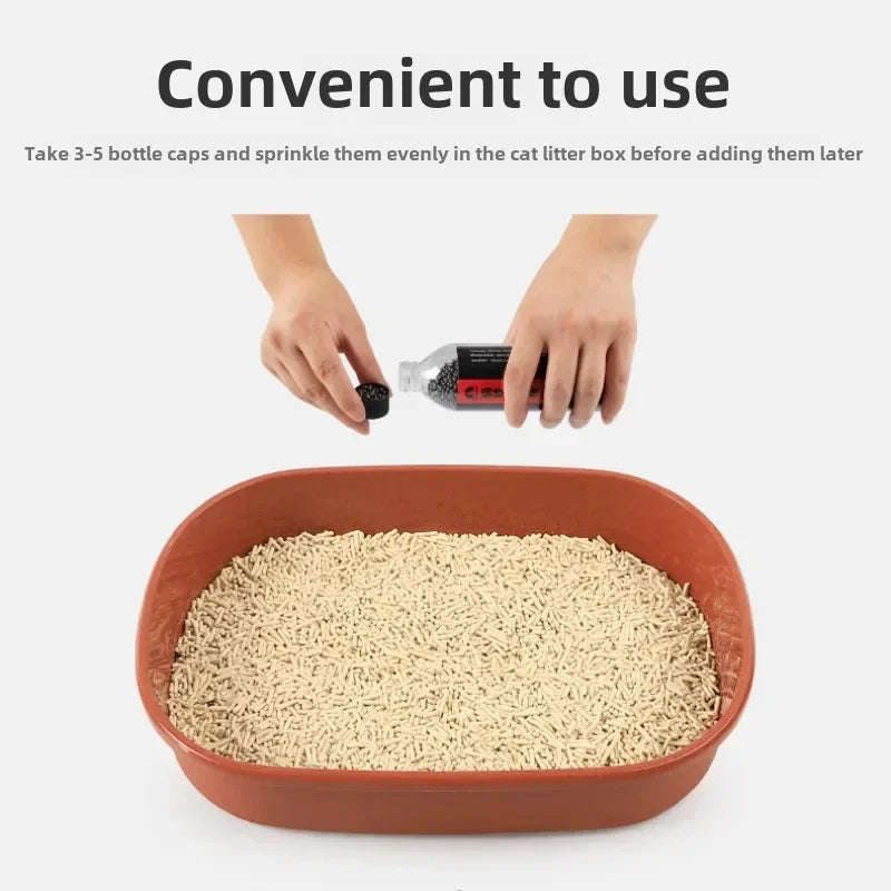 Activated Carbon Cat Litter Deodorizer - 300g Fresh Odor Control Beads, Low Dust, Eco-Friendly Natural Solution for Cat Toilets and Pet Litter Boxes