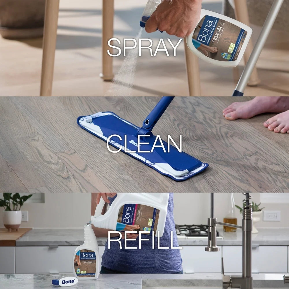 Unscented Hardwood Floor Cleaner Biodegradable Safe Pets Plant-Based Fast Drying Streak-Free Residue-Free Eco-Friendly Indoor
