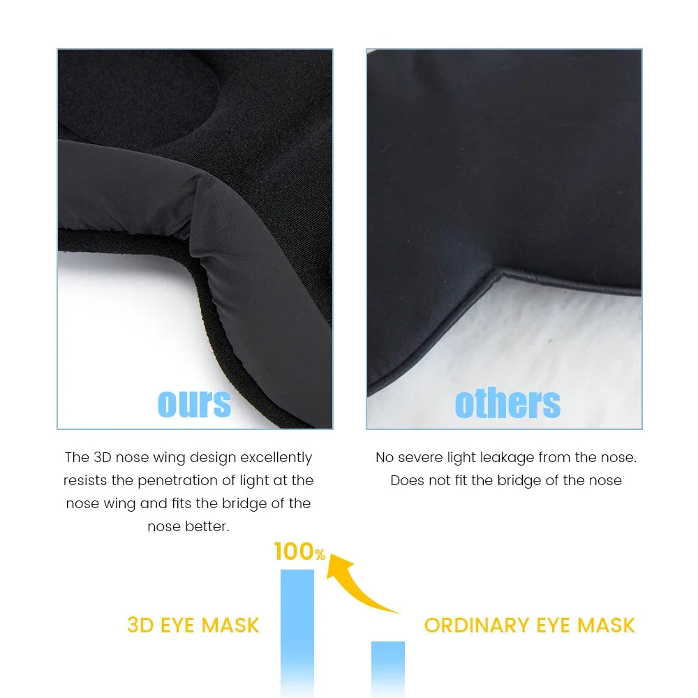 3D Sleeping Mask Block Out Light Sleep Mask For Eyes Soft Sleeping Aid Eye Mask for Travel Eyeshade Night Breathable Slaapmasker