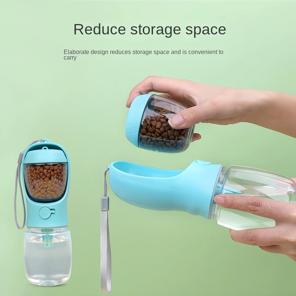 3in1 Pet Water Bottle - Portable Leak Proof Container with Storage, Water and Food, Ideal for Travel, Hiking and Outdoor