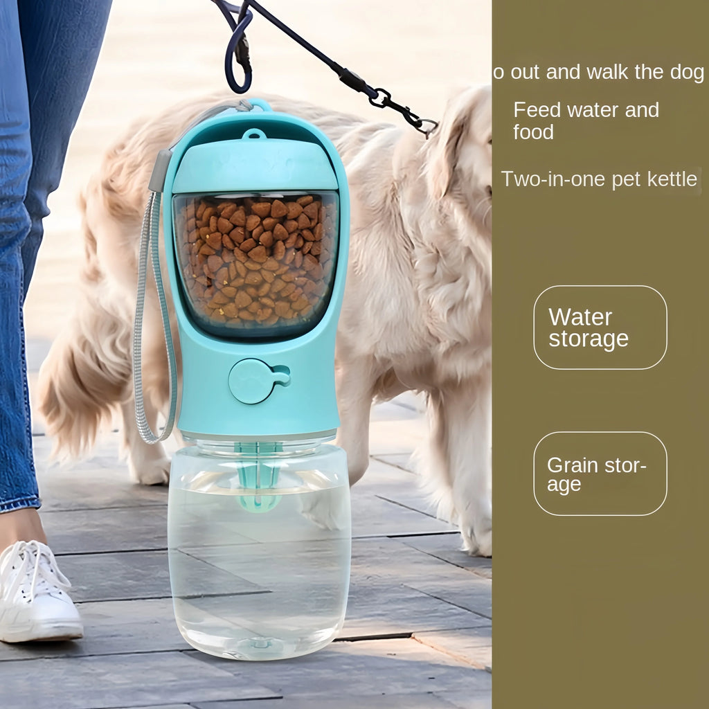3in1 Pet Water Bottle - Portable Leak Proof Container with Storage, Water and Food, Ideal for Travel, Hiking and Outdoor